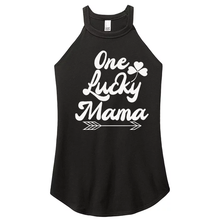 Saint Patrick's Day Funny Graphic Lucky Mama Quote Green Women’s Perfect Tri Rocker Tank