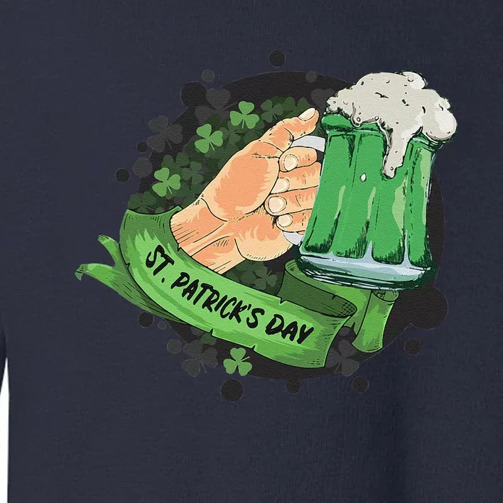 St. Patrick's Day Green Beer Drinking Toddler Sweatshirt