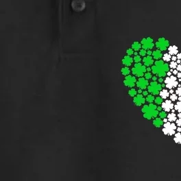 St Patricks Day Shamrock Love Heart Irish Flag Dry Zone Grid Performance Polo