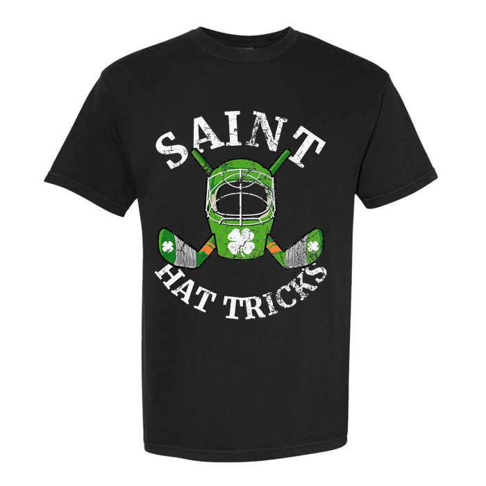 St. Patrick's Day Saint Hat Tricks Hockey Shamrock Gift Garment-Dyed Heavyweight T-Shirt