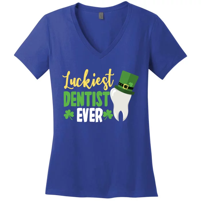 St Patricks Day Lucky Dentist Leprechaun Hat Shamrock Gift Women's V-Neck T-Shirt