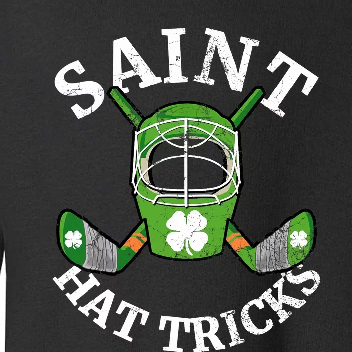 St Patrick's Day Saint Hat Tricks Hockey Shamrock Toddler Sweatshirt