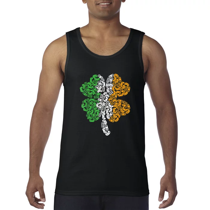 St Patricks Day shamrock Gaming Video Gamer kids boys men Tank Top