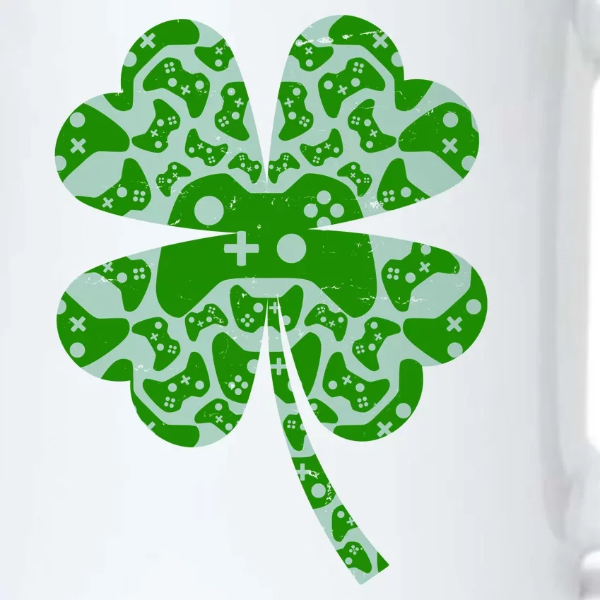 St Patricks Day Shamrock Clover Video Game Controllers Gamer Black Color Changing Mug