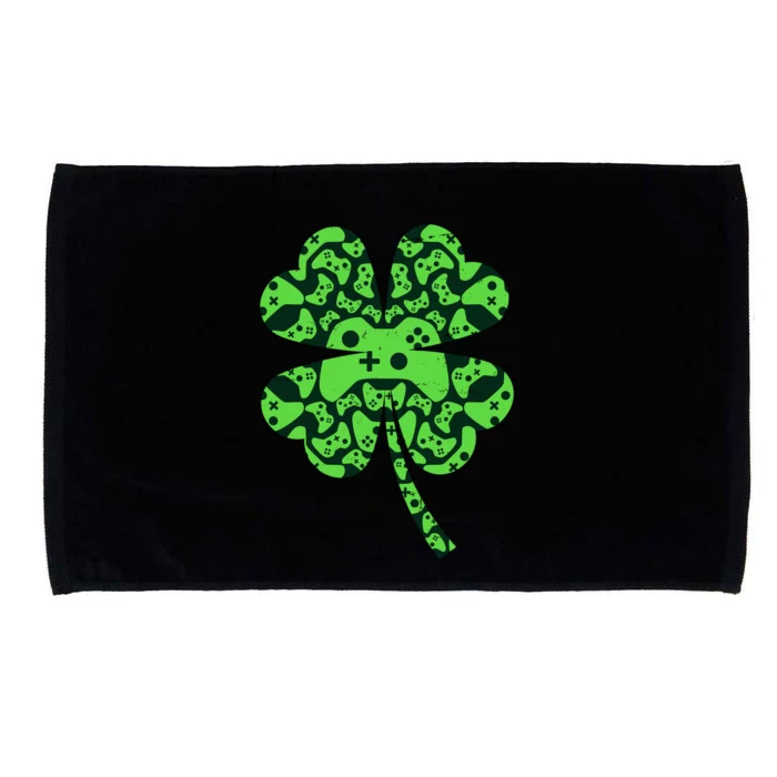 St Patricks Day Shamrock Clover Video Game Controllers Gamer Microfiber Hand Towel