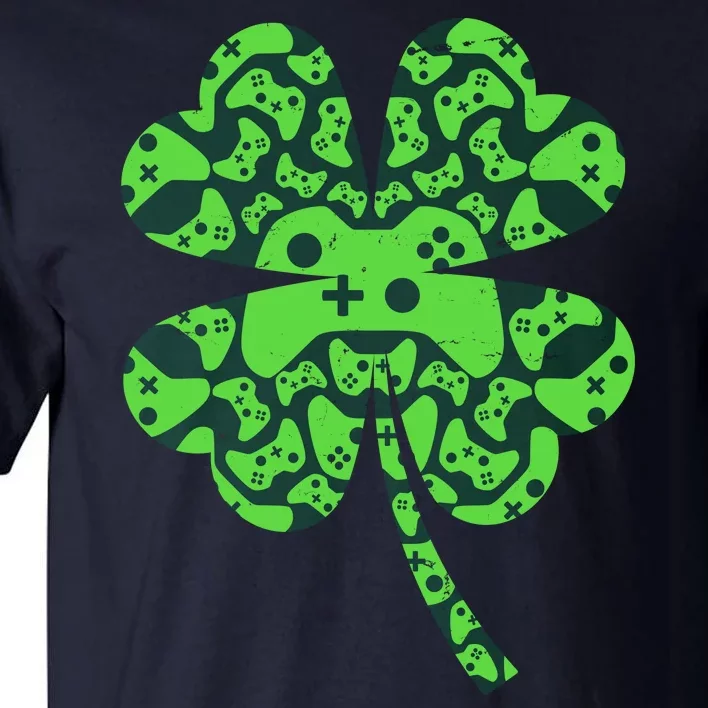 St Patricks Day Shamrock Clover Video Game Controllers Gamer Tall T-Shirt