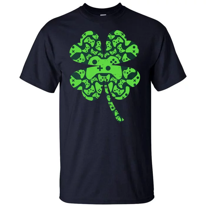 St Patricks Day Shamrock Clover Video Game Controllers Gamer Tall T-Shirt