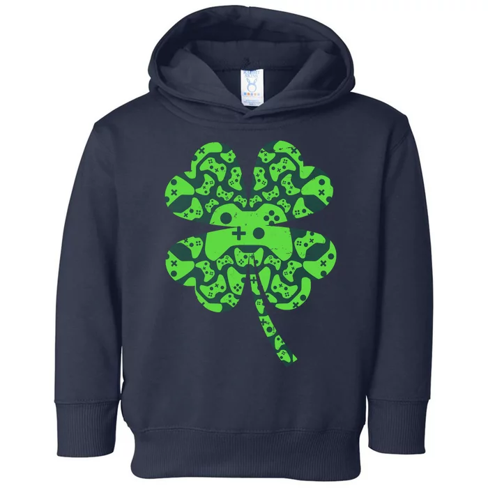 St Patricks Day Shamrock Clover Video Game Controllers Gamer Toddler Hoodie