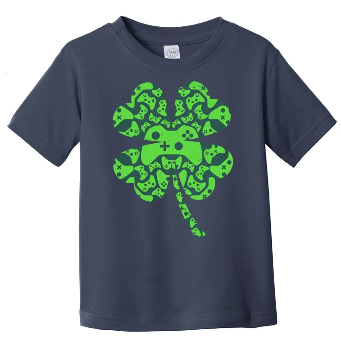 St Patricks Day Shamrock Clover Video Game Controllers Gamer Toddler T-Shirt