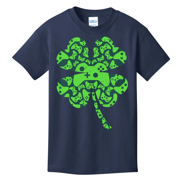 St Patricks Day Shamrock Clover Video Game Controllers Gamer Kids T-Shirt