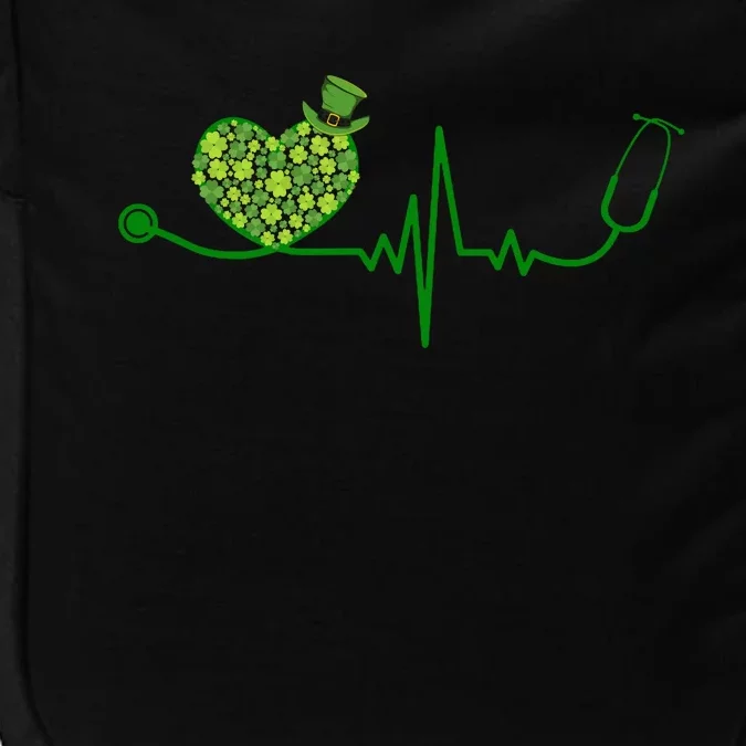 St Patricks Day Heartbeat Nurse Impact Tech Backpack