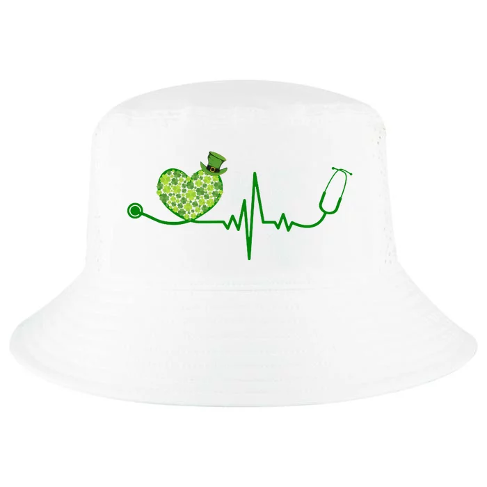 St Patricks Day Heartbeat Nurse Cool Comfort Performance Bucket Hat