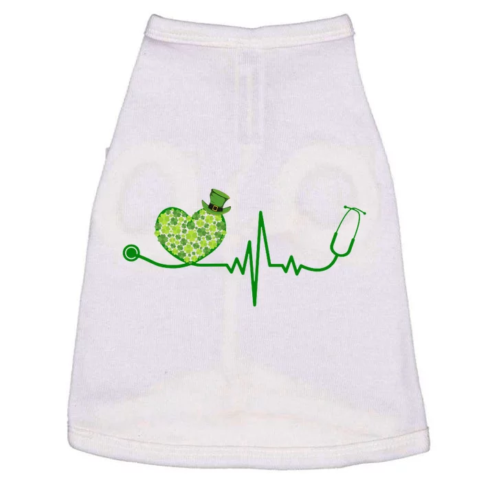 St Patricks Day Heartbeat Nurse Doggie Tank