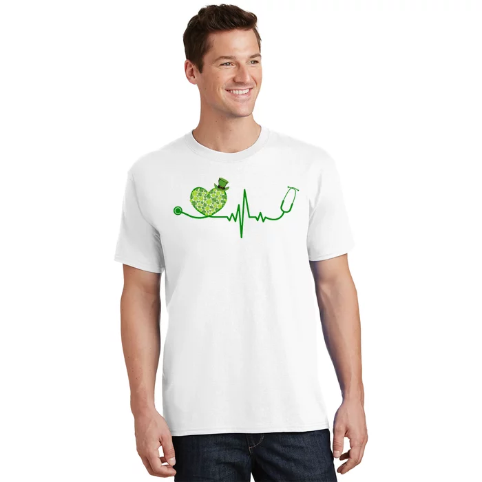 St Patricks Day Heartbeat Nurse T-Shirt