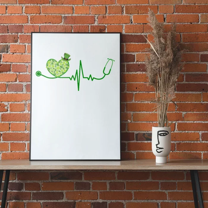 St Patricks Day Heartbeat Nurse Poster