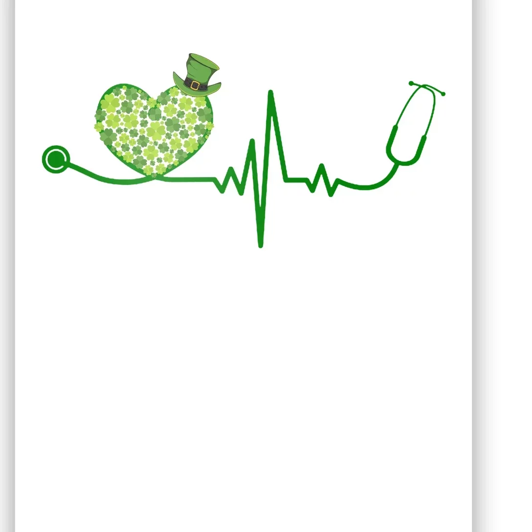 St Patricks Day Heartbeat Nurse Poster