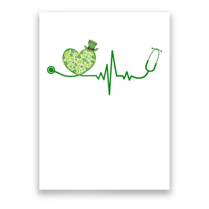 St Patricks Day Heartbeat Nurse Poster