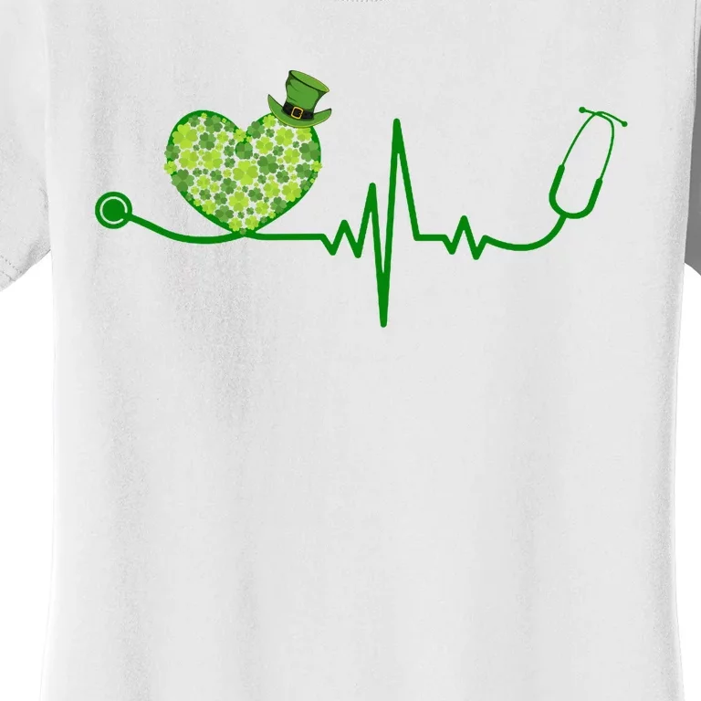 St Patricks Day Heartbeat Nurse Women's T-Shirt