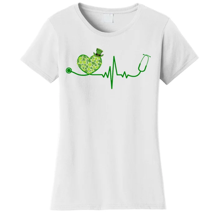 St Patricks Day Heartbeat Nurse Women's T-Shirt