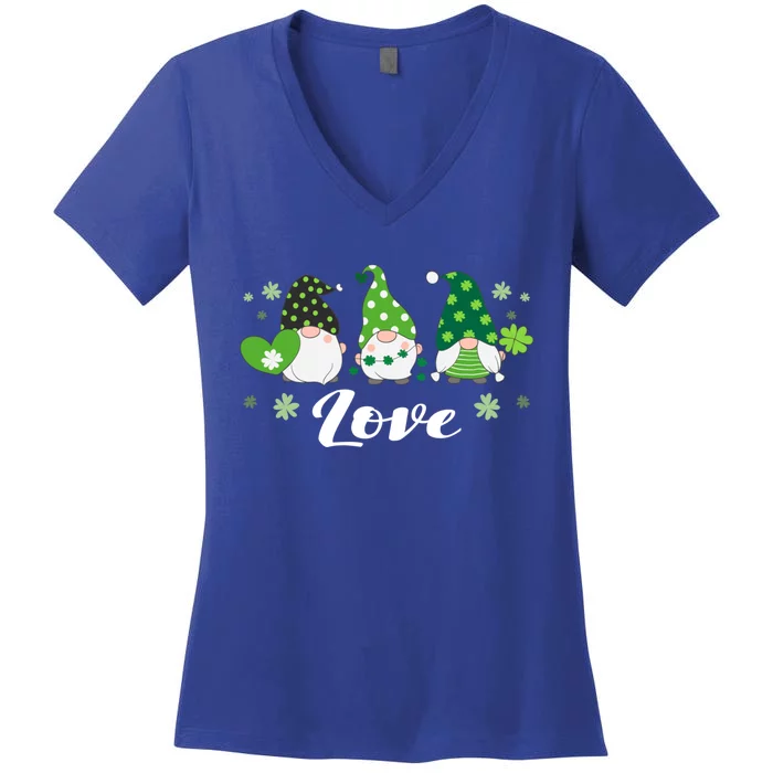 St Patricks Day Green Gnomes Love Irish Gift Women's V-Neck T-Shirt