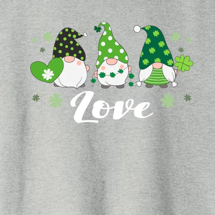 St Patricks Day Green Gnomes Love Irish Gift Women's Crop Top Tee