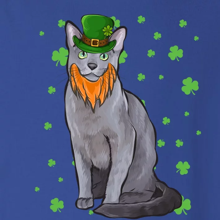 St Patricks Day Russian Blue Cat Shamrock Gift Cool Gift Toddler Long Sleeve Shirt