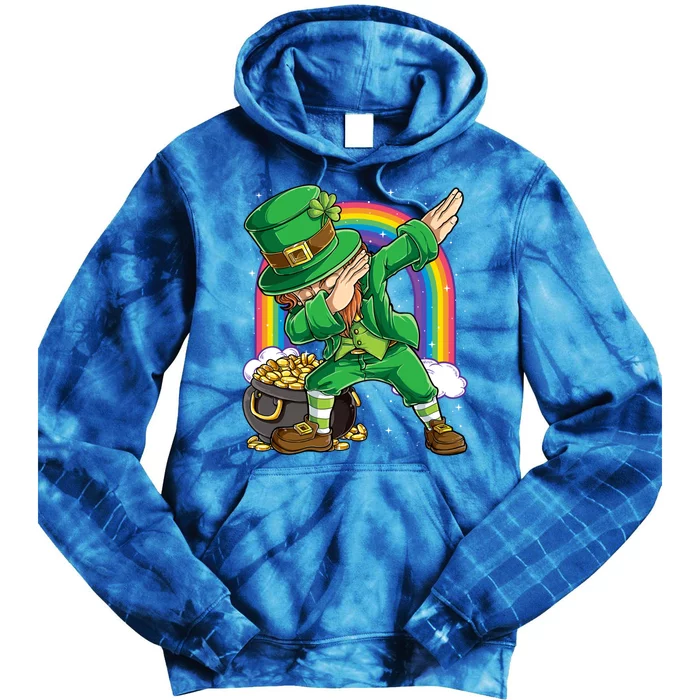 St Patricks Day Dabbing Leprechaun Funny Dab Dance Meaningful Gift Tie Dye Hoodie