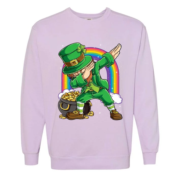 St Patricks Day Dabbing Leprechaun Funny Dab Dance Meaningful Gift Garment-Dyed Sweatshirt