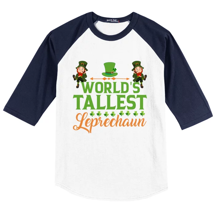 St Patricks Day Funny World's Tallest Leprechaun Gift Baseball Sleeve Shirt