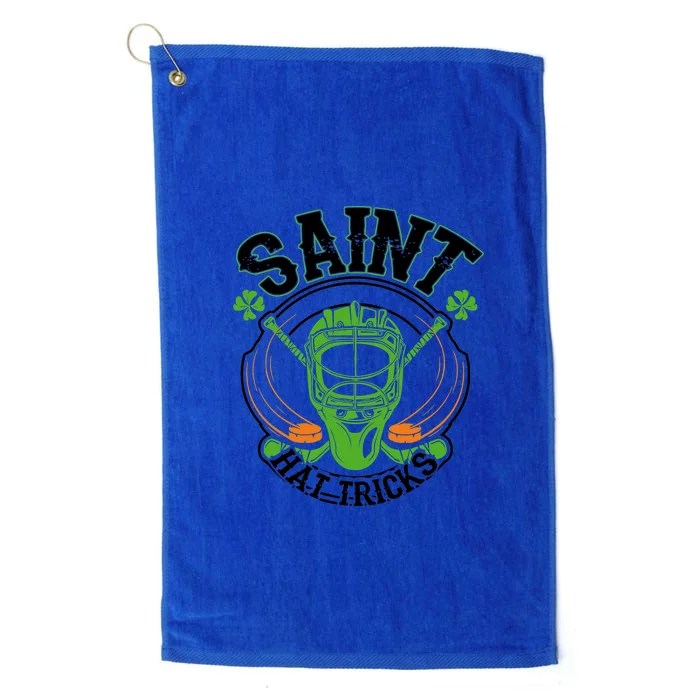 St Patricks Day Saint Hat Tricks Hockey Shamrock Kids Boys Platinum Collection Golf Towel