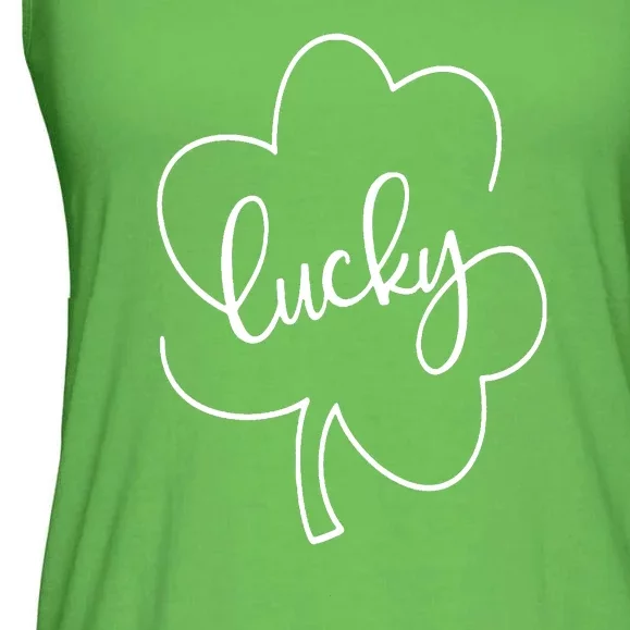 St. Paddys Day Lucky Green Clover Ladies Essential Flowy Tank