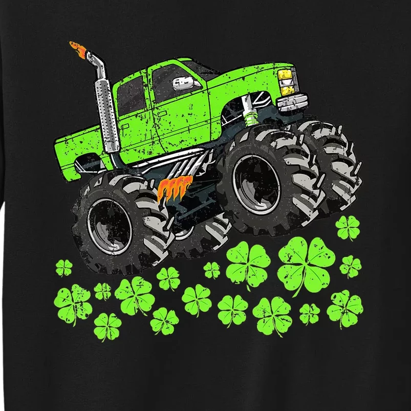 St Patricks Day Toddler Lucky Monster Truck Tall Sweatshirt