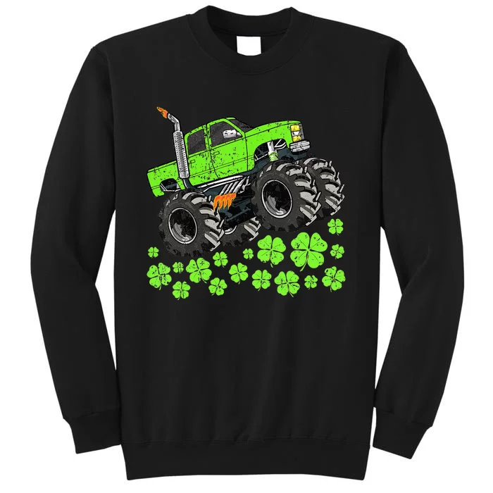 St Patricks Day Toddler Lucky Monster Truck Tall Sweatshirt