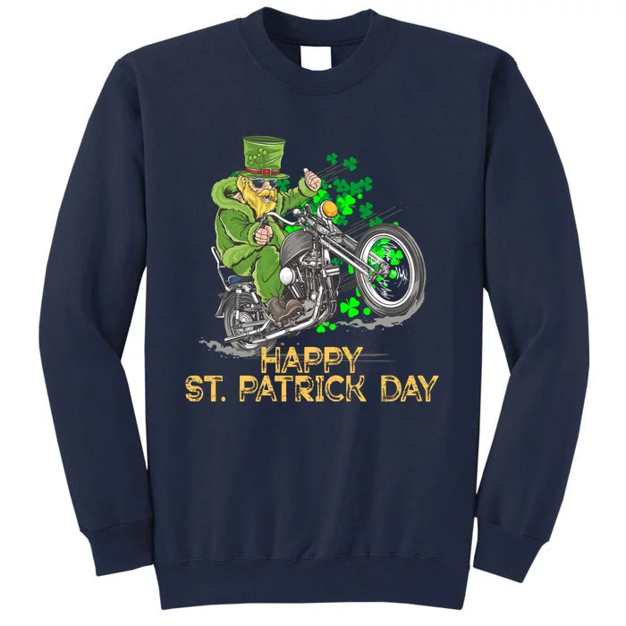 St Patrick Day Motorcycle Bike Biker Rider Plus Size Tall Sweatshirt