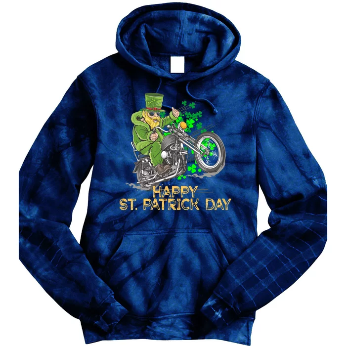 St Patrick Day Motorcycle Bike Biker Rider Plus Size Tie Dye Hoodie