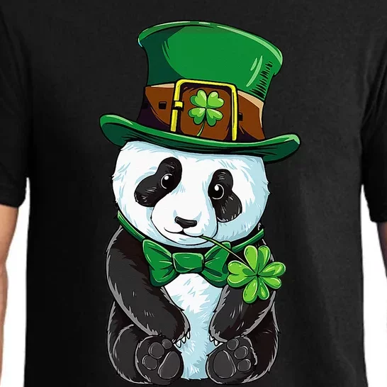 St Patricks Day Leprechaun Panda Cute Irish Shamrock Pajama Set