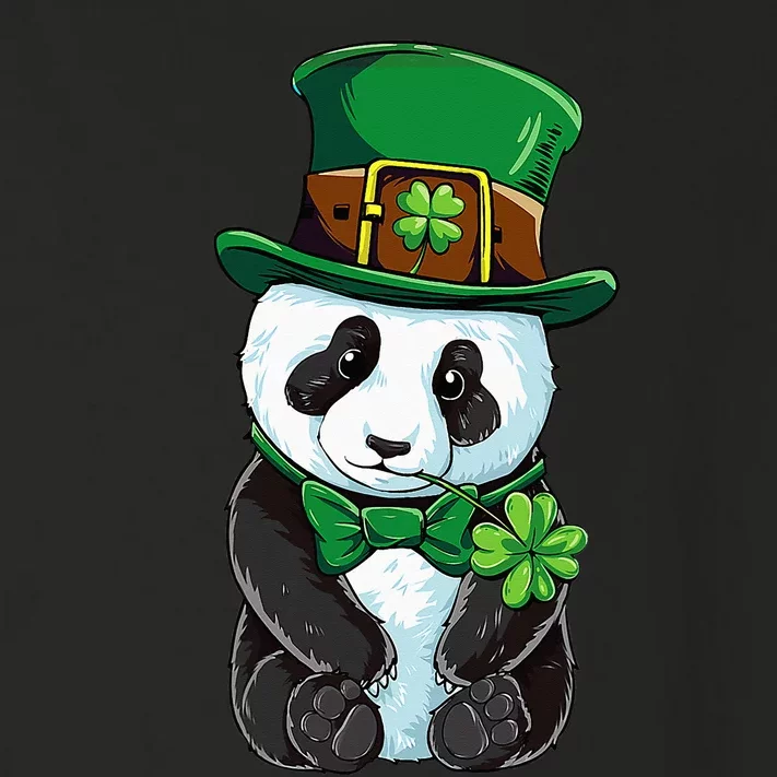 St Patricks Day Leprechaun Panda Cute Irish Shamrock Toddler Long Sleeve Shirt