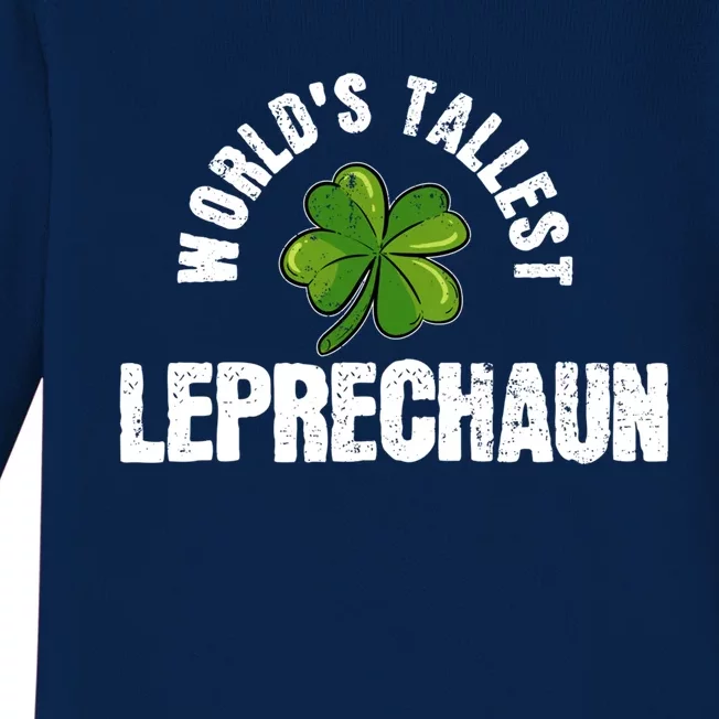 St Patrick's Day World's Tallest Leprechaun Cute Gift Baby Long Sleeve Bodysuit