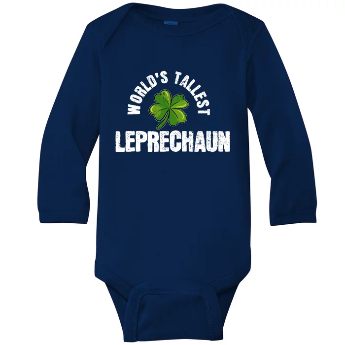 St Patrick's Day World's Tallest Leprechaun Cute Gift Baby Long Sleeve Bodysuit