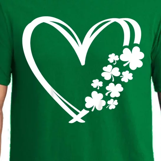 St Patricks Day Irish Heart Shamrocks Pajama Set