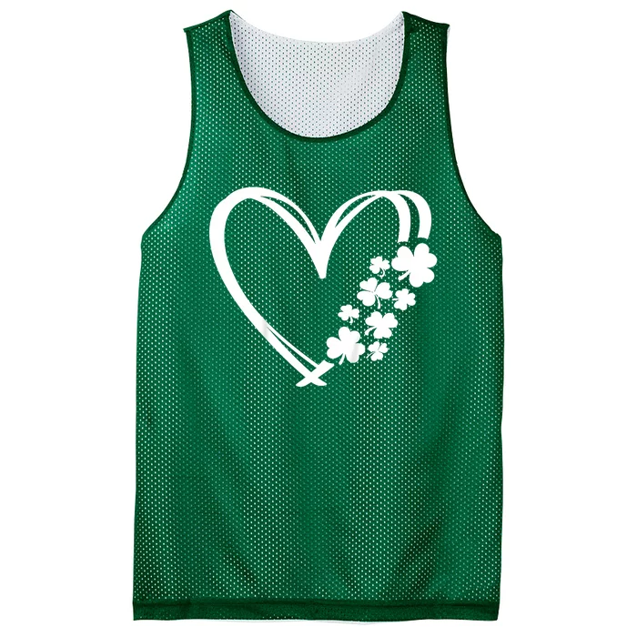 St Patricks Day Irish Heart Shamrocks Mesh Reversible Basketball Jersey Tank