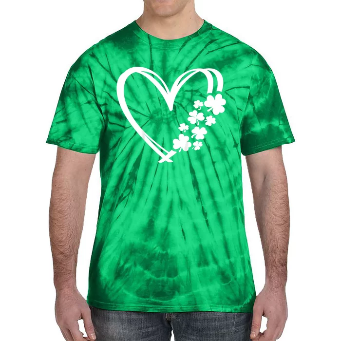 St Patricks Day Irish Heart Shamrocks Tie-Dye T-Shirt