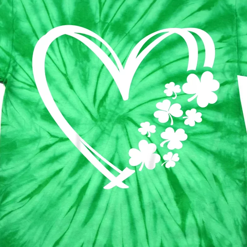 St Patricks Day Irish Heart Shamrocks Tie-Dye T-Shirt