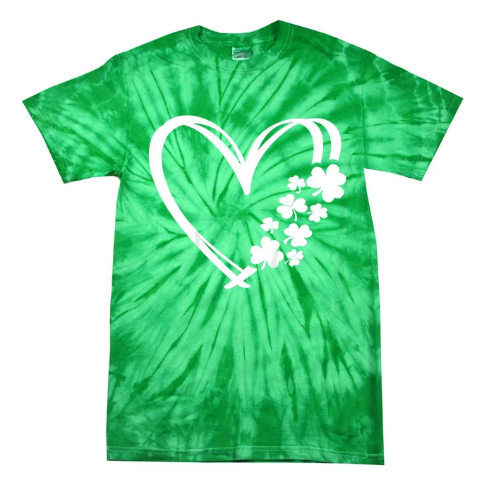 St Patricks Day Irish Heart Shamrocks Tie-Dye T-Shirt