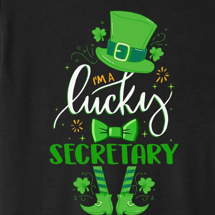 Saint Patrick's Day Leprechaun I'm A Lucky Secretary Gift ChromaSoft Performance T-Shirt