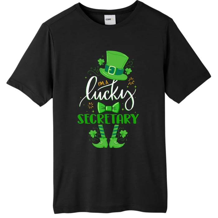 Saint Patrick's Day Leprechaun I'm A Lucky Secretary Gift ChromaSoft Performance T-Shirt