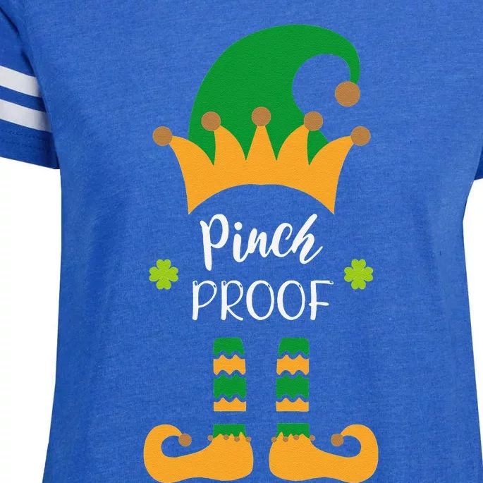 Saint Patrick's Day Pinch Proof Paddy's Day March 17 Design Love Enza Ladies Jersey Football T-Shirt