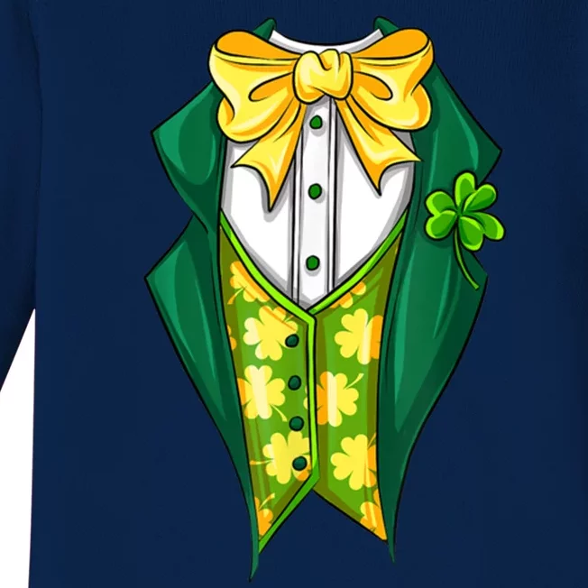 St Patrick's Day Tuxedo Baby Long Sleeve Bodysuit