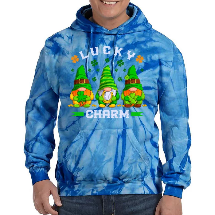 St Patricks Day Lucky Gnomes Gift Tie Dye Hoodie