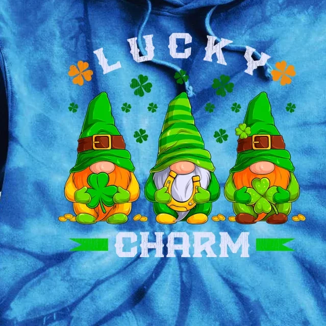 St Patricks Day Lucky Gnomes Gift Tie Dye Hoodie